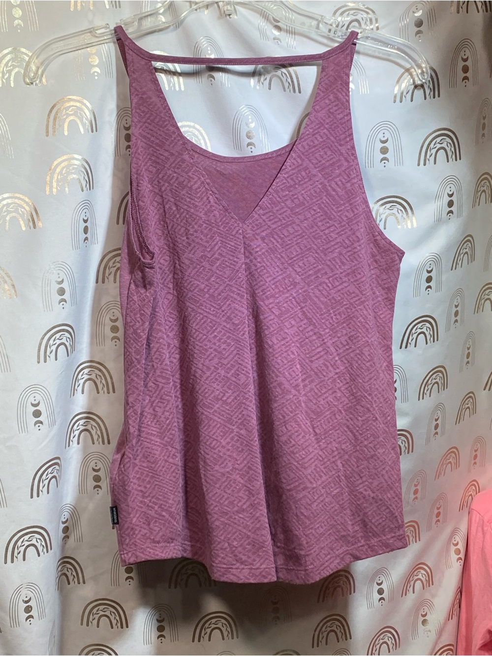 Everyday V-Neck Textured Tank Top - Dusty Mauve